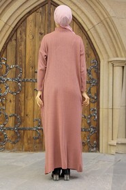  Dusty Rose Hijab Knitwear Dress 34150GK - 4