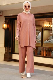  Dusty Rose Hijab Knitwear Dual Dress 33860GK - 1