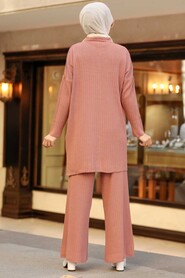  Dusty Rose Hijab Knitwear Dual Dress 33860GK - 3