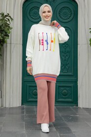  Dusty Rose Knitwear Hijab For Women Dual Suit 6399GK - 2
