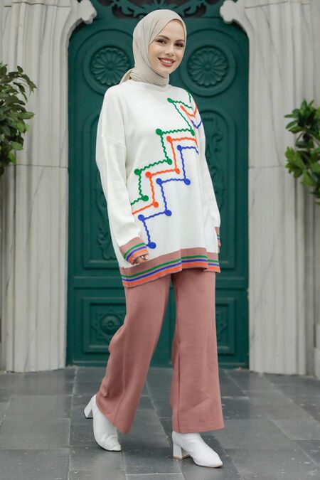  Dusty Rose Knitwear Women Dual Suit 6398GK - NEVA STYLE