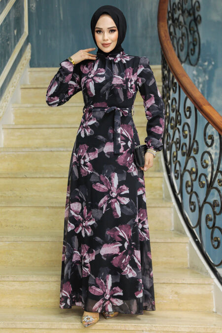  Dusty Rose Long Dress for Muslim Ladies 279322GK - NEVA STYLE