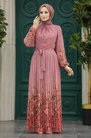  Dusty Rose Long Dress for Muslim Ladies 38402GK - 2