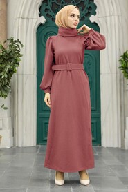  Dusty Rose Long Sleeve Dress 17861GK - NEVA STYLE