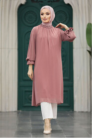 Neva Style - Dusty Rose Modest Tops Tunic 21034GK - 2