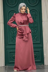  Dusty Rose Muslim Bridesmaid Dress 40531GK - 3