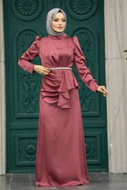  Dusty Rose Muslim Bridesmaid Dress 40531GK - 1