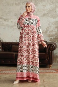  Dusty Rose Muslim Long Dress Style 17511GK - 1