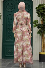  Dusty Rose Muslim Long Dress Style 33560GK - 3