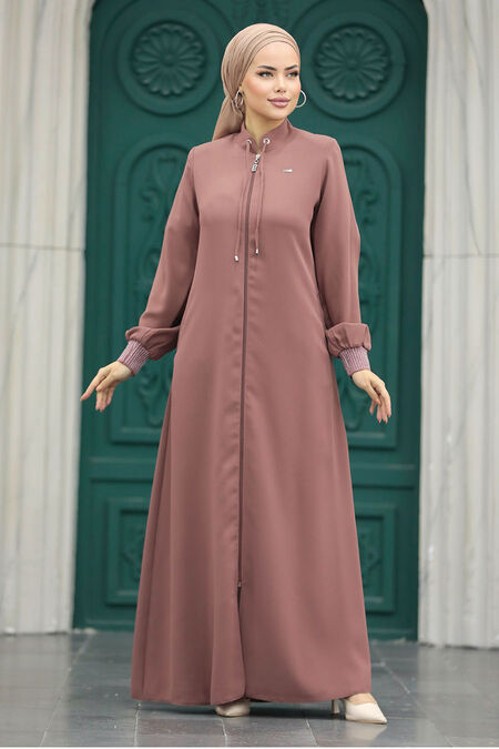  Dusty Rose Muslim Turkish Abaya 20036GK - NEVA STYLE