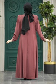  Dusty Rose Muslim Turkish Abaya 619GK - 3