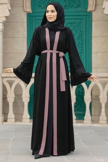  Dusty Rose Plus Size Abaya 55440GK - NEVA STYLE