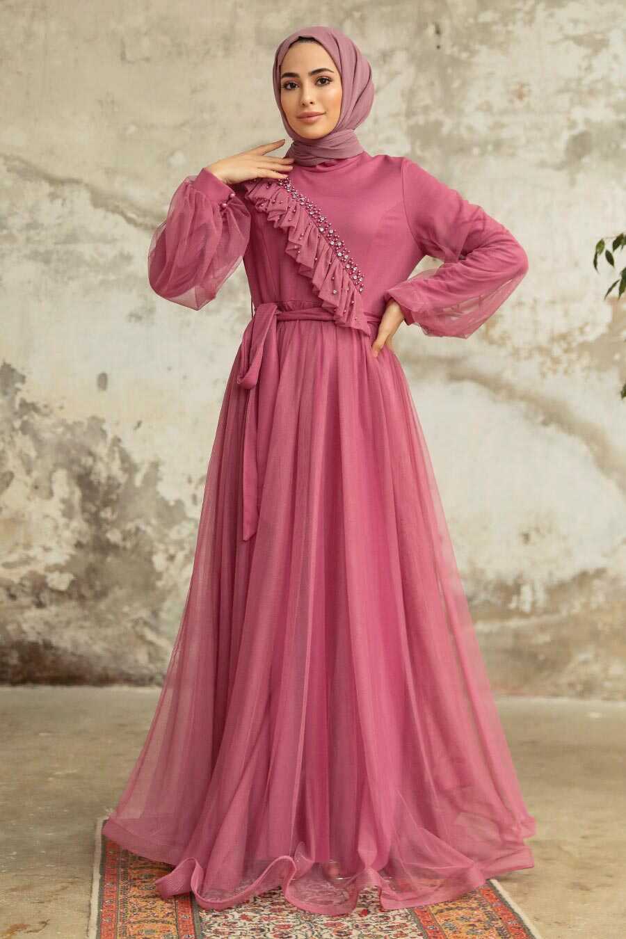 Neva Style - Dusty Rose Tukish Modest Bridesmaid Dress 25841GK