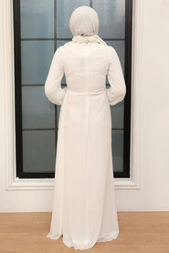  Plus Size Ecru Modest Wedding Dress 5711E - 2