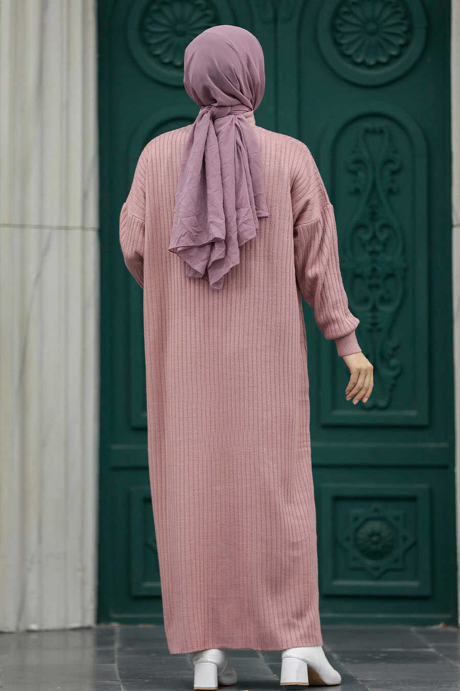 Neva Style - Dusty Rose Women Knitwear Dress 34310GK