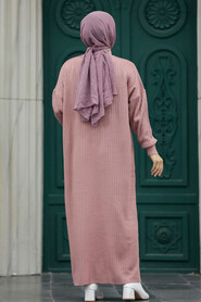 Neva Style - Dusty Rose Women Knitwear Dress 34310GK - Thumbnail