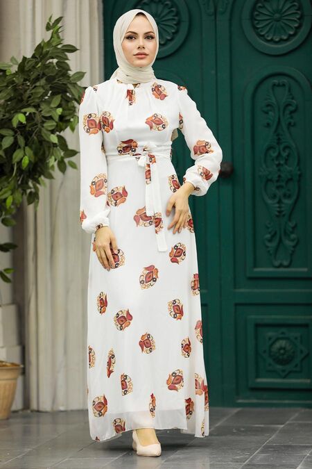  Ecru High Quality Dress 27937E - NEVA STYLE