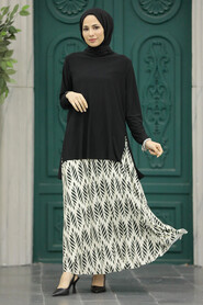  Ecru Hijab Turkish Dual Suit 41632E - 1