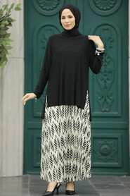  Ecru Hijab Turkish Dual Suit 41632E - 2