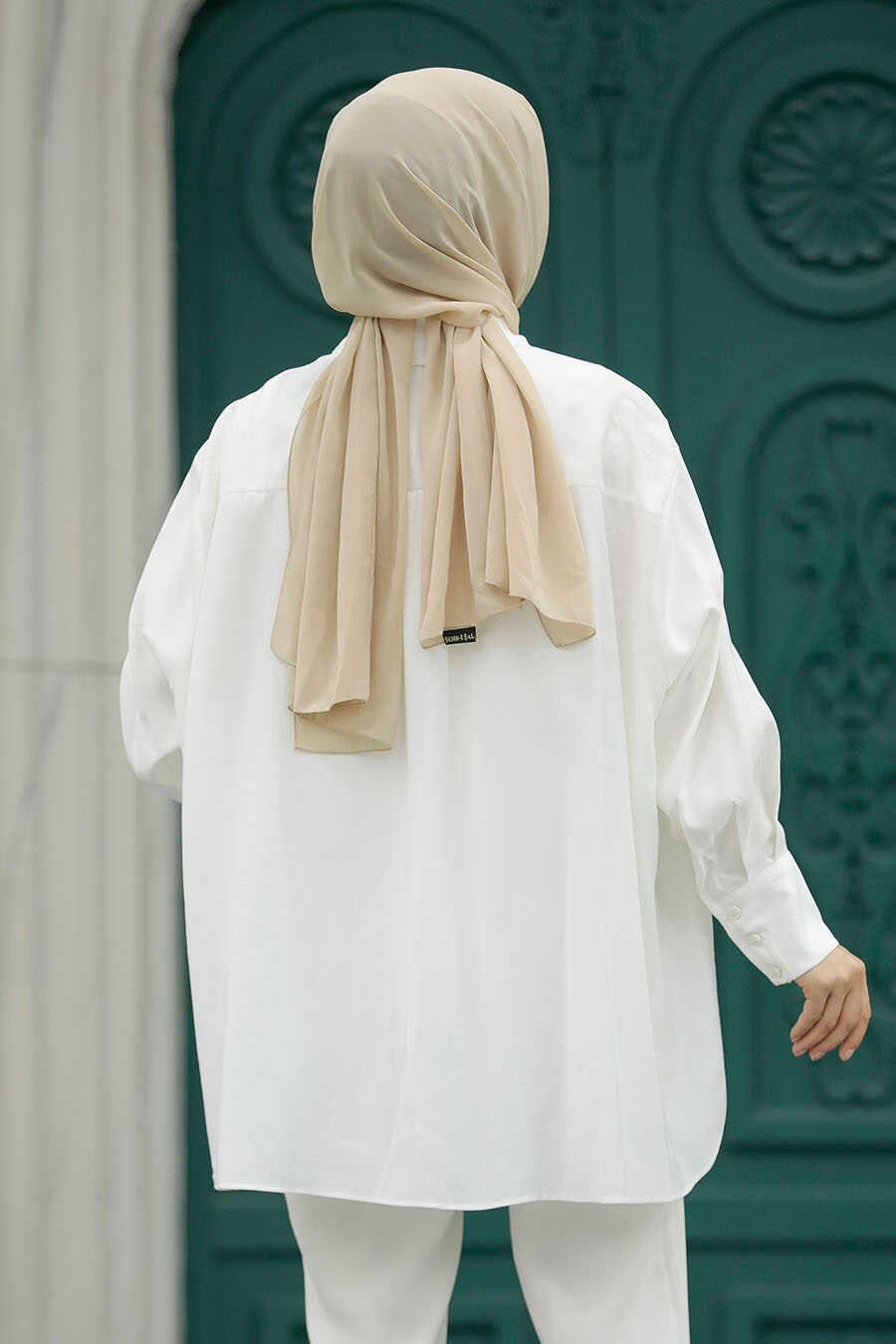 Neva Style - Ecru Hijab Turkish Tunic 10236E