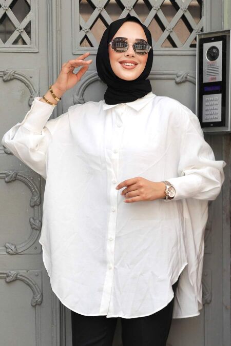  Ecru Hijab Turkish Tunic 10236E - NEVA STYLE