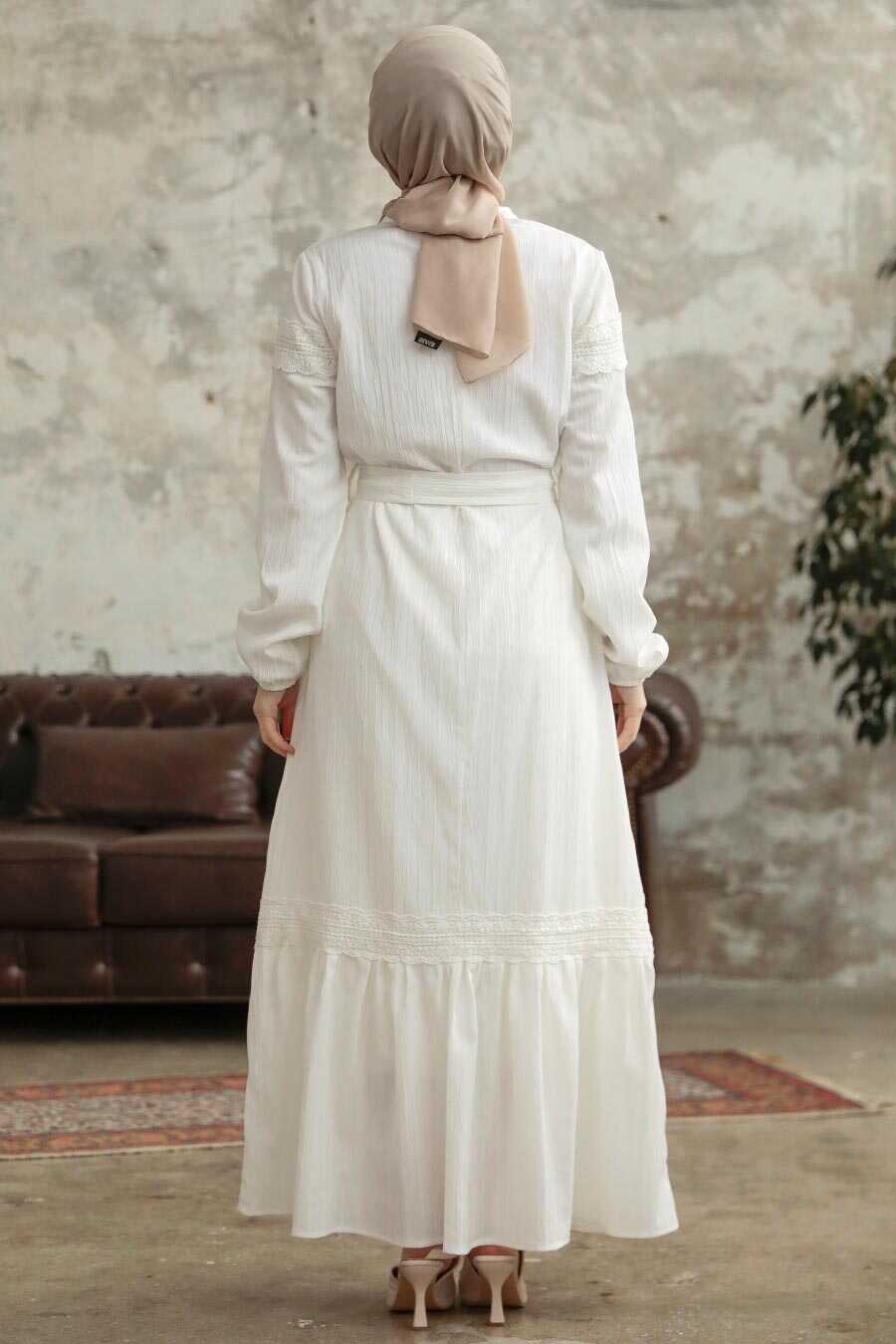  Ecru Islamic Clothing Dress 5877E