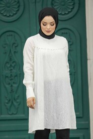  Ecru Islamic Clothing Tunic 614E - 1