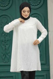  Ecru Islamic Clothing Tunic 614E - 2
