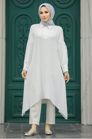  Ecru Islamic Clothing Tunic 615E - 1