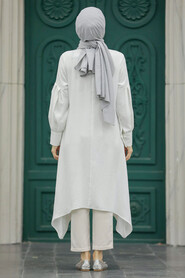  Ecru Islamic Clothing Tunic 615E - 3