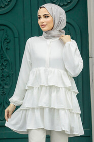  Ecru Islamic Clothing Tunic 64701E - 2