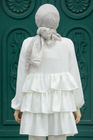  Ecru Islamic Clothing Tunic 64701E - 3