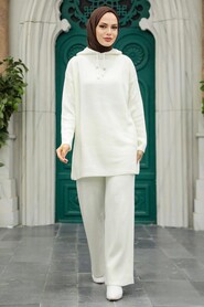  Ecru Knitwear Muslim Dual Suit 10032E - 2