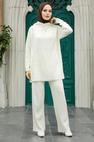  Ecru Knitwear Muslim Dual Suit 10032E - 5