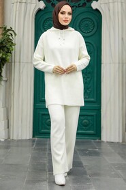  Ecru Knitwear Muslim Dual Suit 10032E - 4