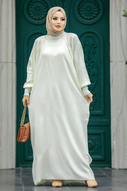  Ecru Long Knitwear Dress 34293E - 3