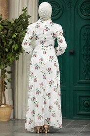  Ecru Modest Dress 27935E - 3