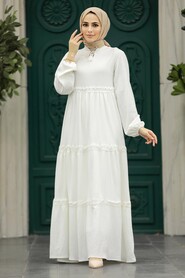  Ecru Modest Dress 5842E - 2