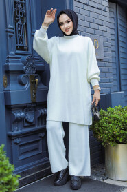  Ecru Modest Knitwear Dual Suit 34262E - 1