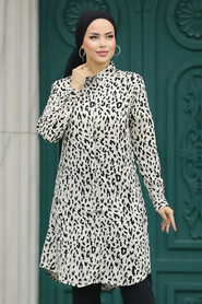  Ecru Modest Tops 11665E - 1