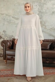  Ecru Muslim Dress 5856E - 2