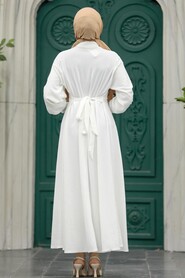  Ecru Muslim Long Dress Style 5858E - 3