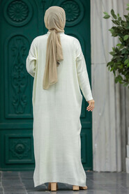 Neva Style - Ecru Muslim Long Knitwear Dress Style 34150E - Thumbnail