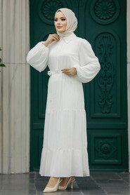  Ekru Hijab For Women Dress 1929E - 3