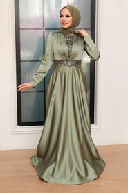  Elegant Almond Green Hijab Engagement Gown 22221CY - 2
