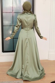  Elegant Almond Green Hijab Engagement Gown 22221CY - 3