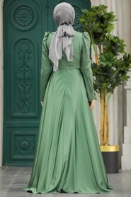  Elegant Almond Green Muslim Fashion Wedding Dress 40641CY - 3