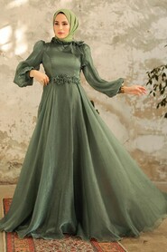  Elegant Almond Green Turkish Islamic Bridesmaid Dress 22310CY - 1