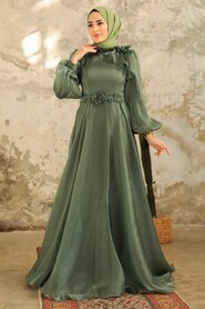  Elegant Almond Green Turkish Islamic Bridesmaid Dress 22310CY - 2