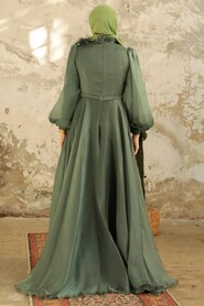  Elegant Almond Green Turkish Islamic Bridesmaid Dress 22310CY - 3